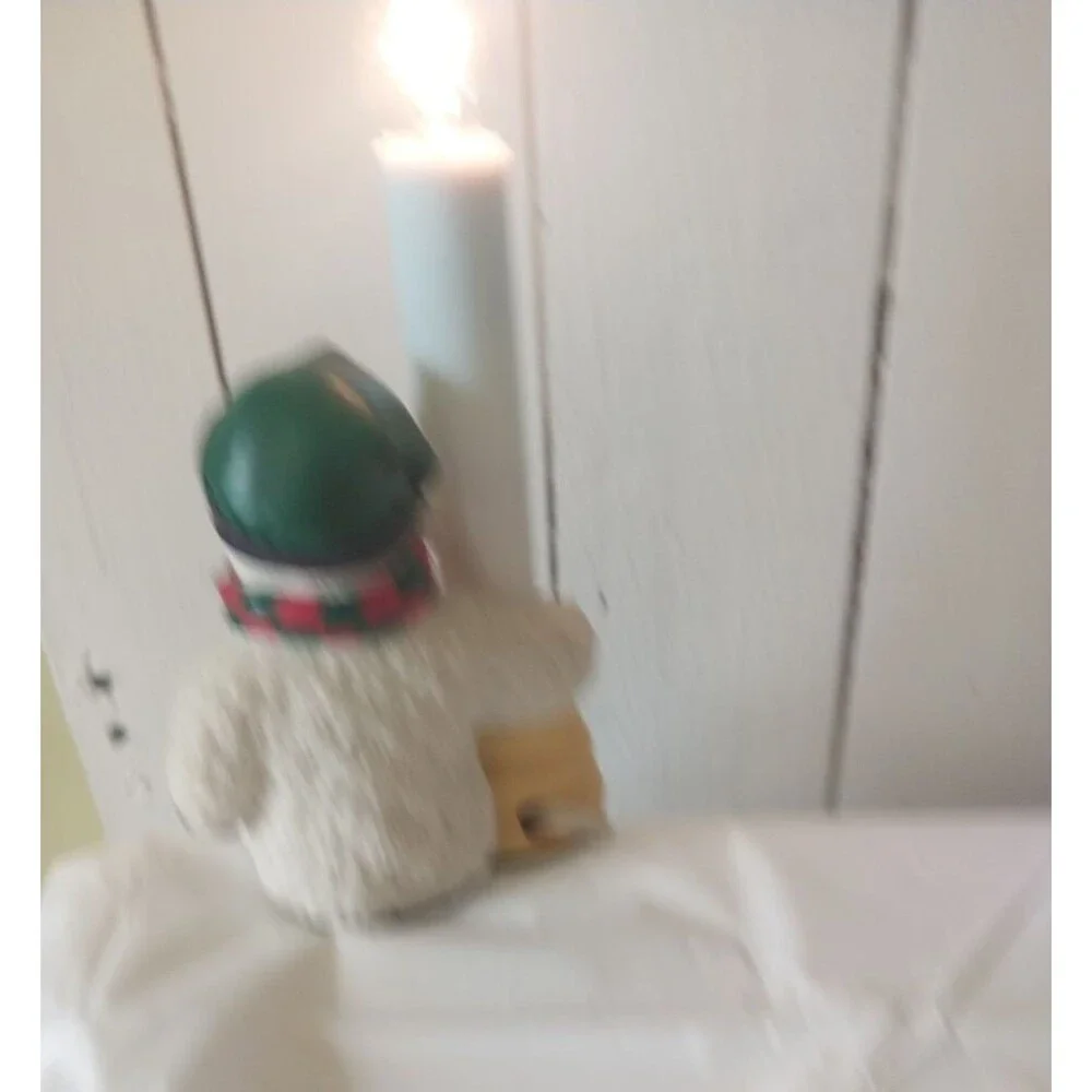 Resin Snowman Light Up Candle Plug in Shelf Sitting Snowman Deco